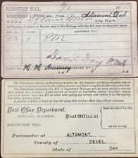DPO  Territorial Town In Dakota Territory On Registry Bill /1886 picture