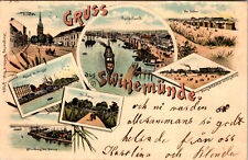 GRUSS AUS SWINEMUNDE GERMANY 1899 OLD UNDIVIDED BACK LITHO POSTCARD picture