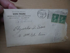 Ward Moore bricklayer & contractor COLUMBIA PA envelope 1926 picture