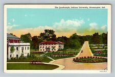 Bloomington IN, Indiana University, The Quadrangle, Gardens Vintage Postcard picture