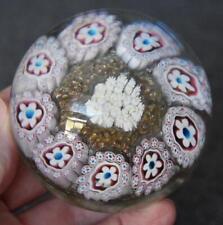 STUNNING UNMARKED VENETIAN ART GLASS FLORAL CANE MOTIF FLORAL CENTER PAPERWEIGHT picture