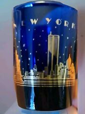 Cobalt Blue Glass Shot Glass - New York, New York - Skyline Twin Towers picture