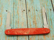 VINTAGE CORNWALL KNIFE CO NY CITY USA RED FOLDING POCKET KNIFE KNIVES TOOLS picture