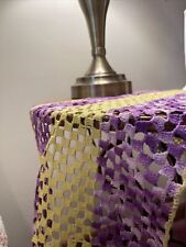 Vintage Purple & Yellow Crochet Runner Doily 8.5