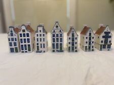 7 Blue Delft's Amsterdam Holland Mini Houses, Empty. picture