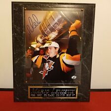MARIO LEMIEUX SIGNED PLAQUE  CERTIFIED VERY NICE 12X15 INCHES PIECE OF HISTORY picture