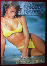 Sexy Girl Beer Poster ~ 1996 BUD LIGHT Life's A Beach, Yellow Bikini Swimsuit picture