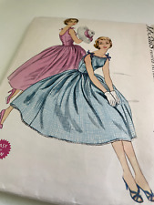 Vintage SEWING PATTERN 1955 Miss LOVELY SUMMER DRESS Tie Shoulders 16/34 F-F picture