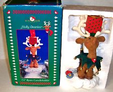 Kurt S. Adler - Holly Dearies Resin Christmas Reindeer Candle Holder 7.5