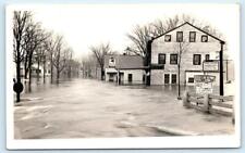 RPPC CANTON, Maine ME~ Street Scene FLOOD 1936 Socony Gas Oxford County Postcard picture