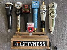 *RARE* 7 GUINNESS CERAMIC BEER TAP HANDLES With Light Up Display Stand Vintage picture