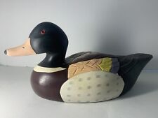 Vintage Large Carved Wooden Mallard Duck Decoy Decorative Hand Painted-12