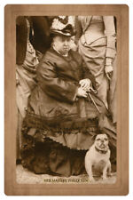 QUEEN VICTORIA ca1890s With Beloved Last Pet Dog Turi Photograph Cabinet Card RP picture