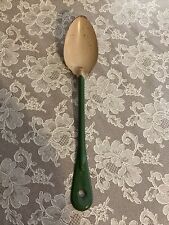 Vintage Enamelware Cooking Camping Basting Serving Spoon 11.5” Green picture