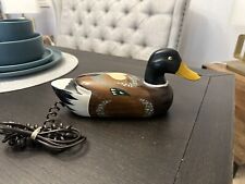 Vintage 1975 TeleMania Hand Carved Solid Maple Mallard Duck Telephone picture