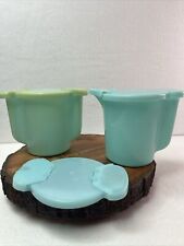 Vintage Blue Tupperware Sugar 577-10 and Creamer 574-12 Made in USA picture