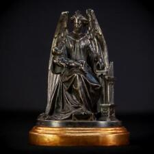 Archangel Guardian Bronze Sculpture | French Antique 1800s Angel Statue | 8.7