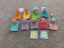 LOT OF 9 VINTAGE PLAYSKOOL 1980s GLO WORM FINGER PUPPETS & BAGS + 5 CARDS + MINI picture