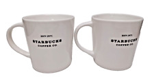 Pair of Starbucks Ceramic  Mug Tea Est. 1971 White New Bone China 2010 16 oz picture