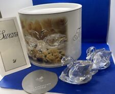 Elegant Swarovski Crystal Set of 2 Swans Anniversary- Wedding -In Box W/ COA #7 picture