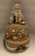 Vintage Porcelain Santa Musical Plays Music Christmas Figurine Collectible picture