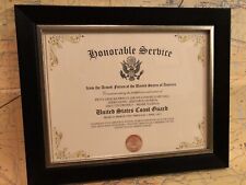 HONORABLE SERVICE -U.S.C.G. Commemorative Certificate (Type 1) w/Custom Printing picture
