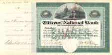 Citizens' National Bank of Washington City - Stock Certificate - Banking Stocks picture