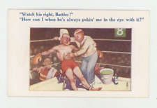 Vintage Comedy Postcard BAMFORTH ART COMICS  BOXING MATCH  HIT IN THE EYE picture