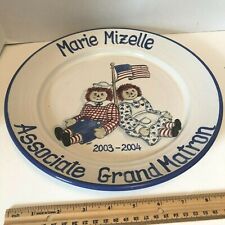 Vintage Raggedy Ann &Andy Cagle Rd Seagrove,NC Pottery Grand Matron Plate  EUC picture