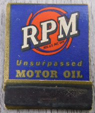 RPM Unsurpassed Motor Oil California First Choice Unstruck Vintage Matchbook picture