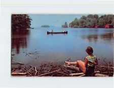 Postcard Canoeing on Lake Winnipesaukee New Hampshire USA picture