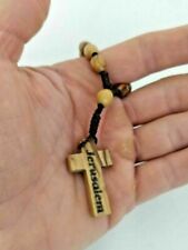 Handcrafted Olive Wood Prayer, Hand Comfort Worry mini Rosary, Made in Jerusalem picture