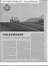 Original  1963 Volkswagen Beetle  4 page Road Test, like a print ad:  