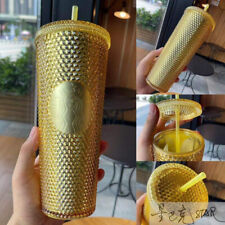 2022 Hot Starbucks Gold Glitter Diamond Studded Tumbler Cup 24oz/710ml Cold Cup picture