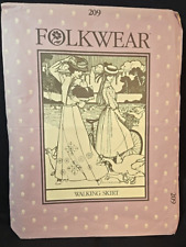 Vintage 1978 CUT Pattern FOLKWEAR Walking Skirt #209 size Medium 10 - 12 Womens picture