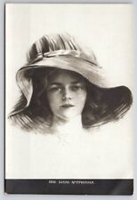 RPPC Beautiful Woman The American Large Hat Sketch Style Photo Postcard G27 picture