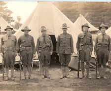 World War I Soldiers Rifles Tent Camp U.S. Army Real Photo Postcard RPPC picture
