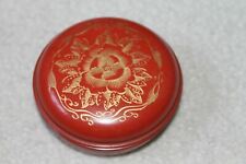 Chinese vintage or Antique red lacquer box w/ gold painted patterns: 4