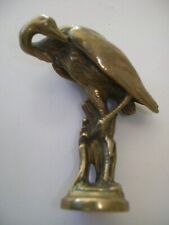 19TH WONDERFUL ANTIQUE FRENCH BRONZE SIGNED ~ STORK WAX SEAL STAMP 1880`s picture