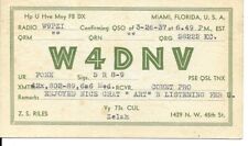QSL  1937 Miami  Florida   radio card picture