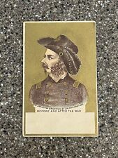Antique Mechanical Trade Card Victorian Before And After The War 1882 Civil War picture