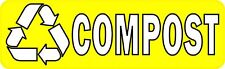 10in x 3in Yellow Compost Vinyl Sticker Car Truck Vehicle Bumper Decal picture