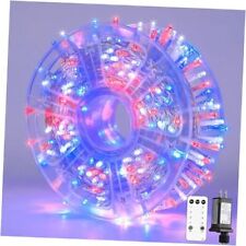 JMEXSUSS 400 LED 4th of July Decorations String Lights Indoor,132FT Red RWB picture
