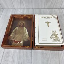 THE HOLY BIBLE in a Wood Box Memorial Edition Illustrated, Catholic picture