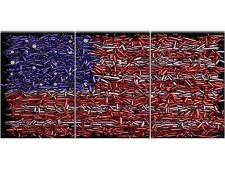 Native United States Paintings USA Flag Formed Out of Bullets Picture 3 Piece... picture