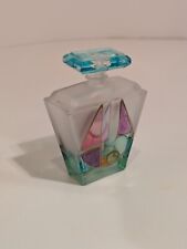Punto Arte 4” Glass Perfume Bottle Hand painted Sailboat Frosted Glass picture