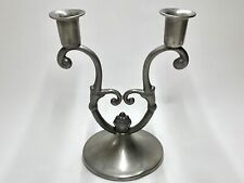 Ornate Vintage Pewter Candlestick Unknown Maker picture