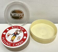 Wimpy Restaurants Vintage Circular Playing Cards Complete Set Case Collectable picture