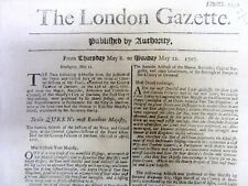Original 1706-1707 London Gazette newspaper -  315 year old British newspaper picture