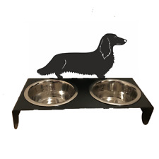 Dachshund Long Haired Food Bowl Stand Pet Bowls Small picture
